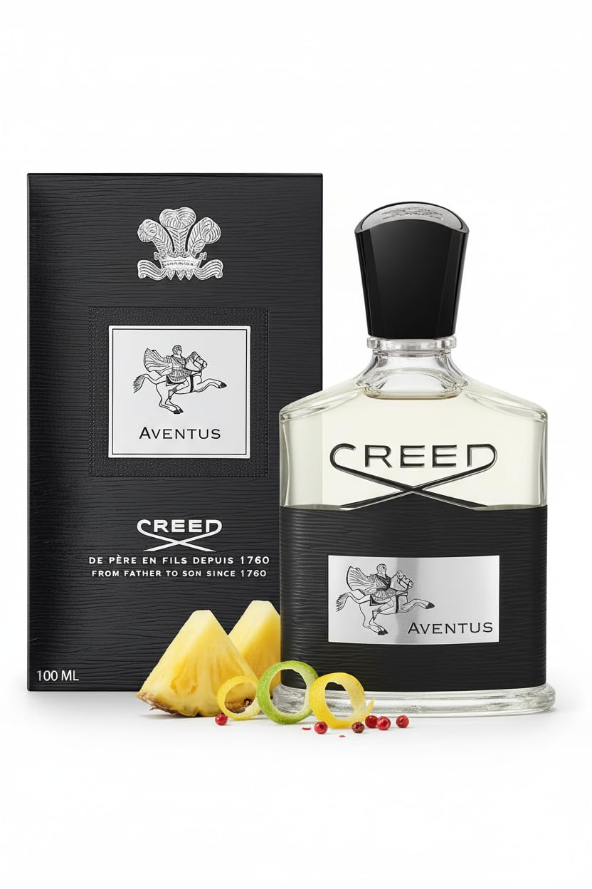 Creed Aventus EDP 100ML bottle with black box and pineapple