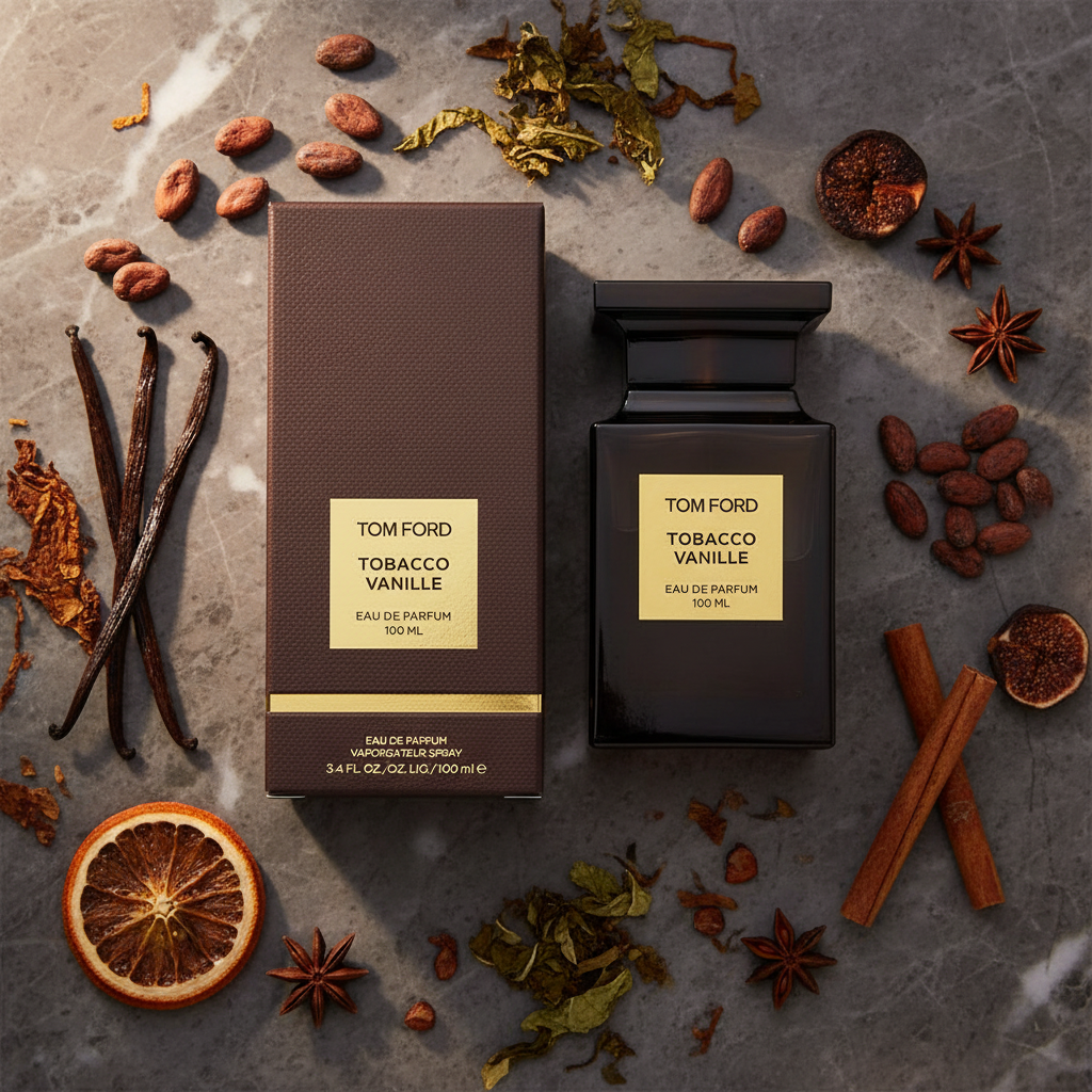 Tobacco Vanille - Dark Marble flat lay