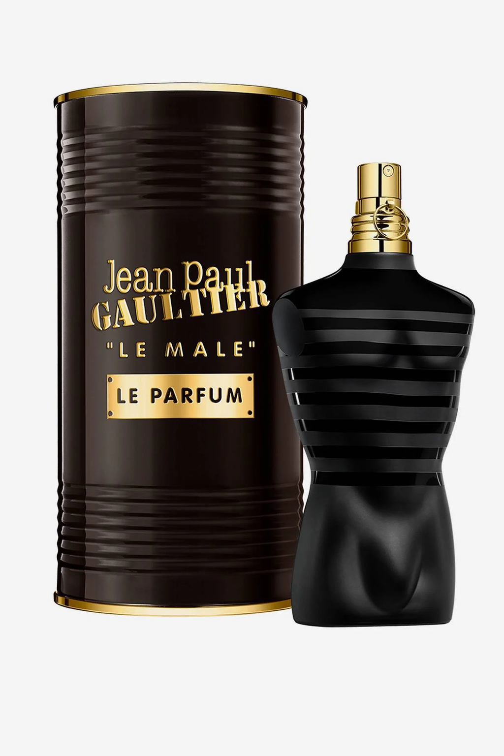 JPG Le Male Le Parfum black bottle with dark brown tube