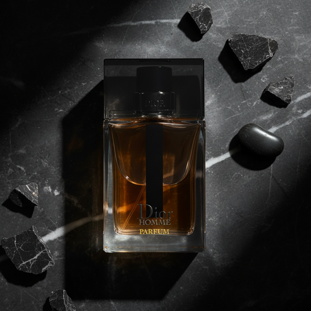 Dior Homme Parfum - Dark Marble flat lay