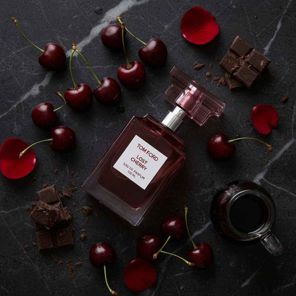 Lost Cherry - Dark Marble flat lay