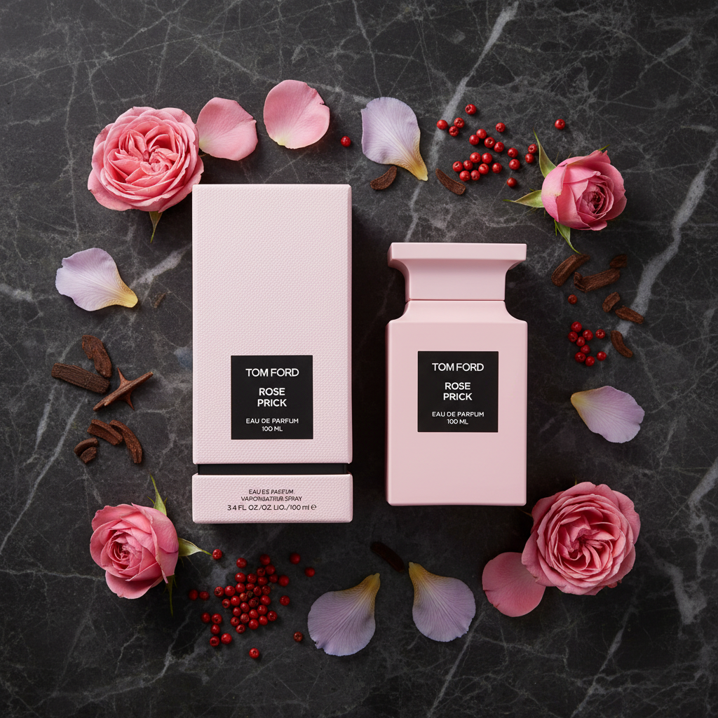 Rose Prick - Dark Marble flat lay
