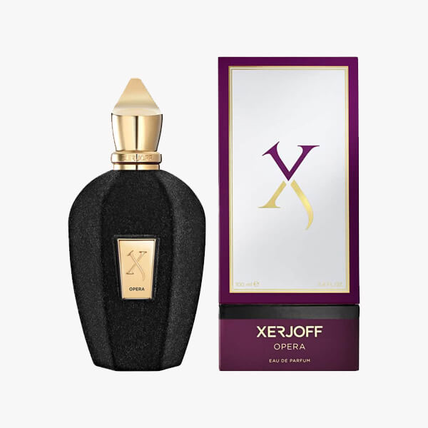 Xerjoff Opera matte black bottle with purple box