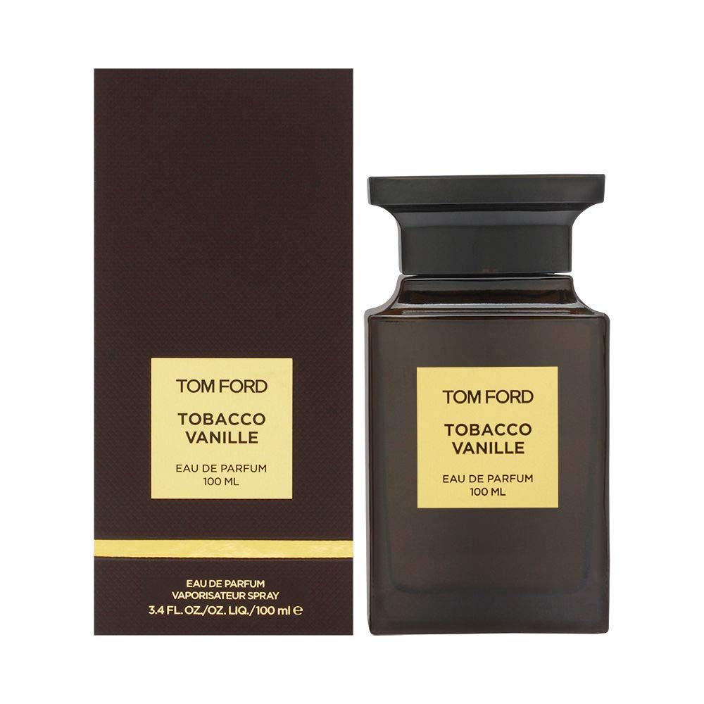 Tom Ford Tobacco Vanille dark brown bottle with gold label and dark brown box