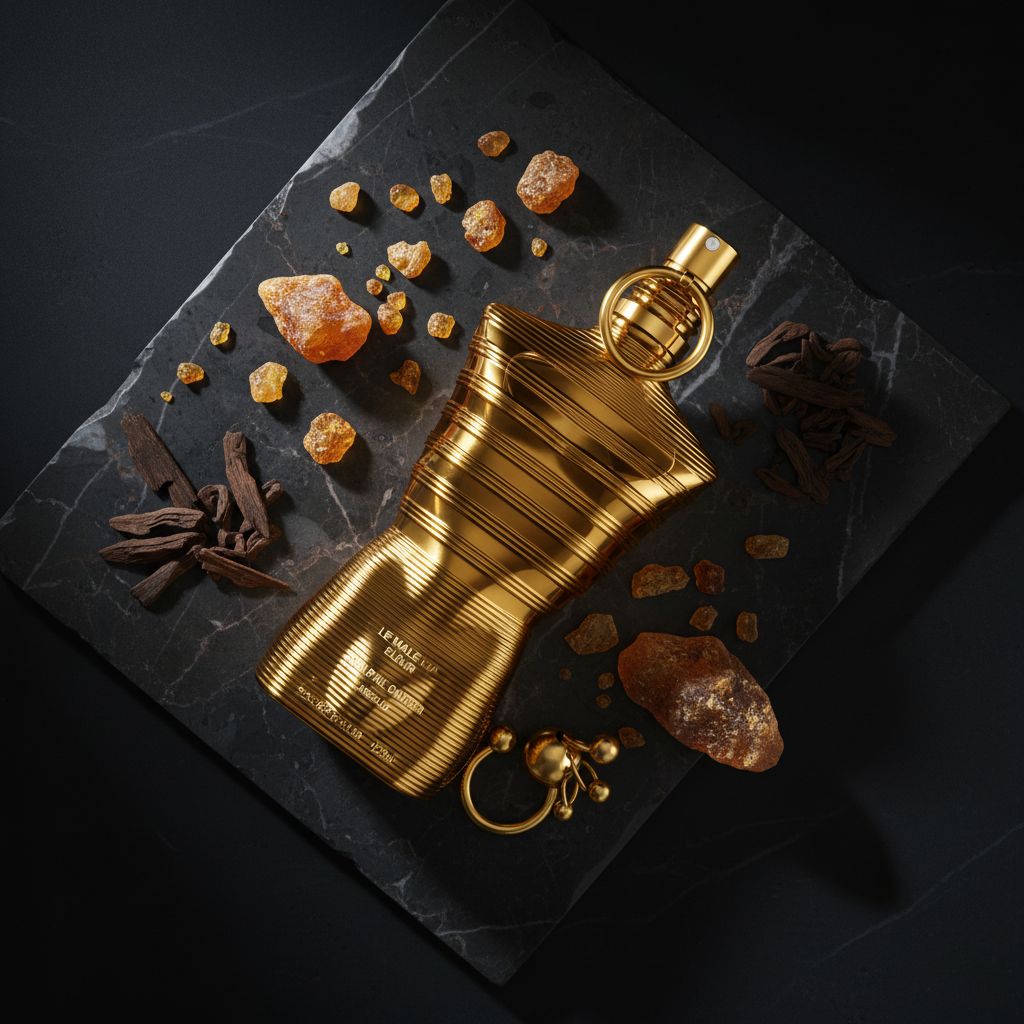 Le Male Elixir Absolu - Dark Marble editorial