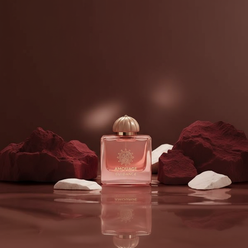AMOUAGE GUIDANCE fondo burdeos